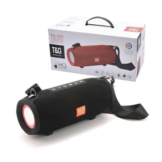 T&G WIRELESS SPEAKER TG-322 FM/AUX/USB 20W BLACK